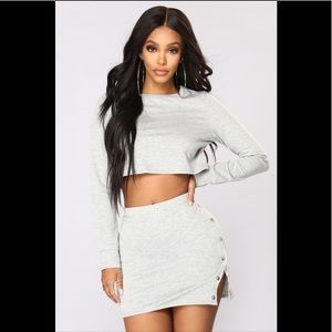 Half Of My Heart Button Set - Heather Grey